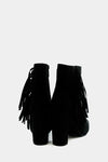Suede Fringe Ankle Boot - Black
