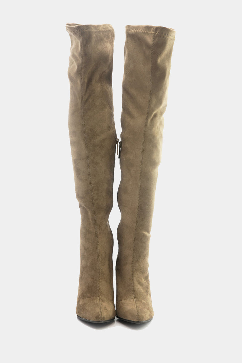 Cari Knee High Boots - Taupe