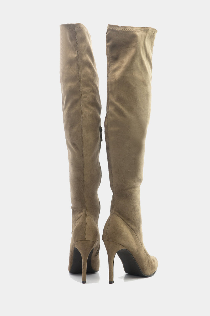 Cari Knee High Boots - Taupe