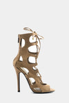 Lea Lace-Up Sandal Heel - Natural