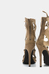 Lea Lace-Up Sandal Heel - Natural