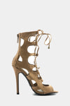 Lea Lace-Up Sandal Heel - Natural