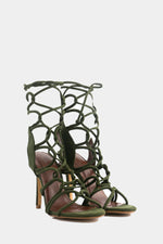 Lanie Lace-Up Heel - Olive /// Only Size 8, 9, 10 Left ///