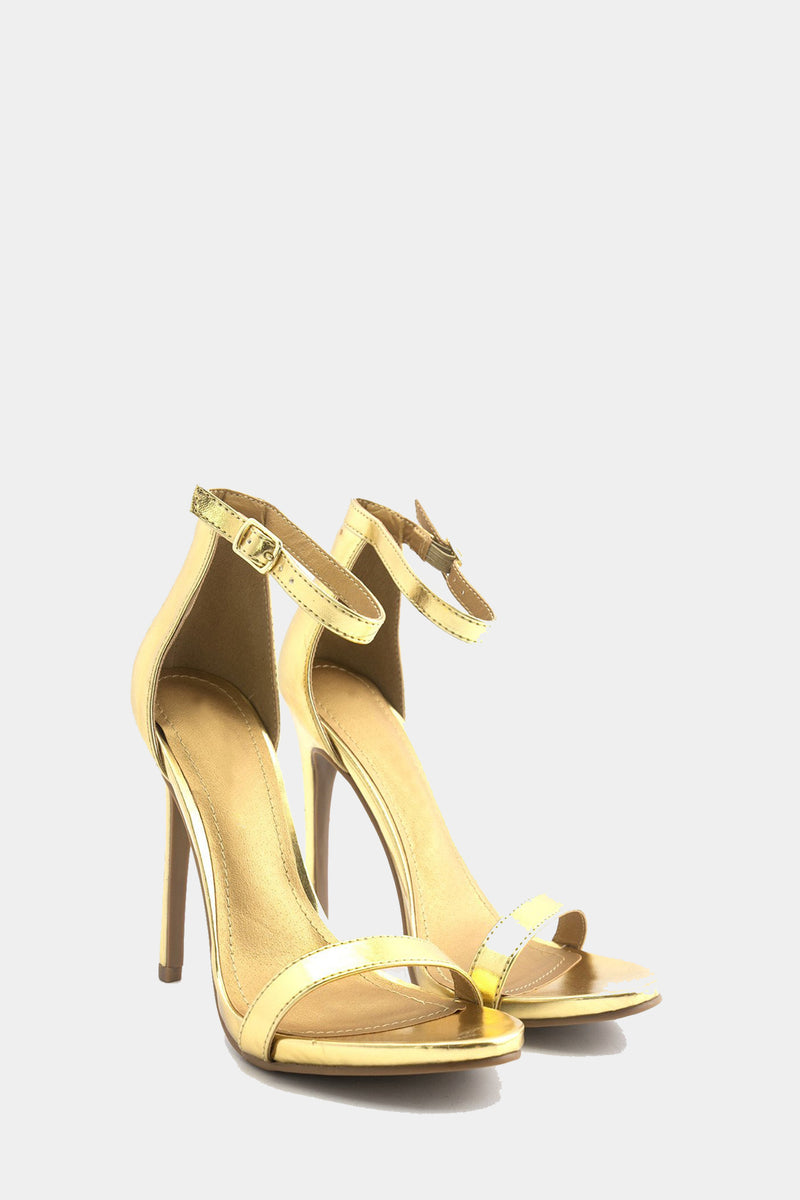 Celine Ankle Strap Heel - Gold