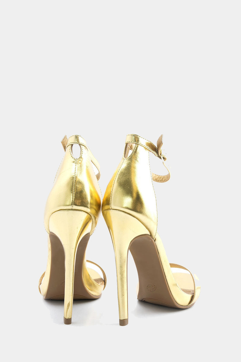 Celine Ankle Strap Heel - Gold