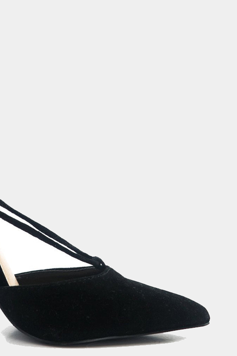 Lilian Suede Lace-Up Heel