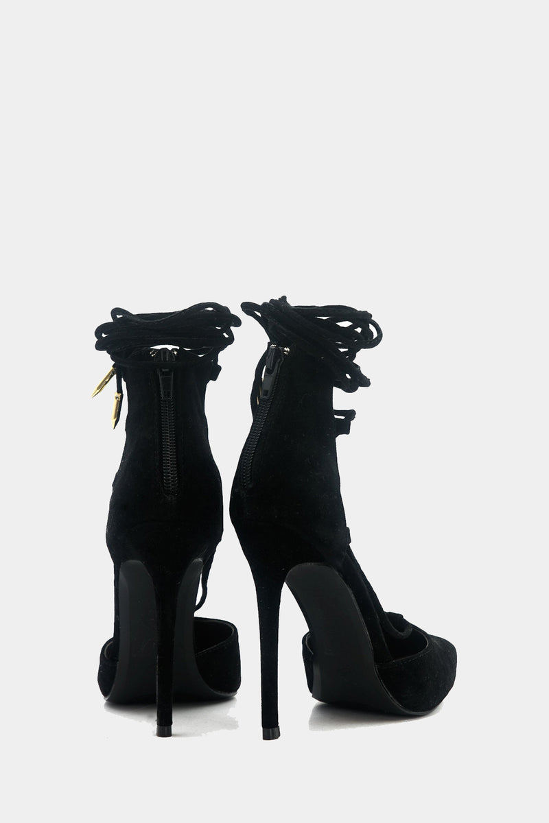 Lilian Suede Lace-Up Heel