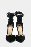 Lilian Suede Lace-Up Heel