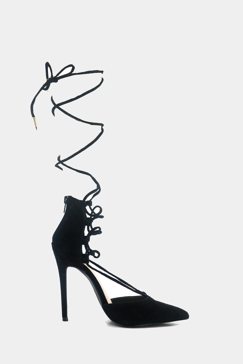 Lilian Suede Lace Up Heel Haute Rebellious