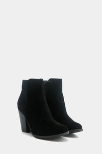Suede Ankle Boot - Black