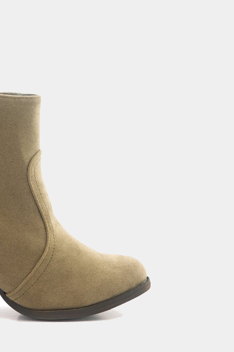 Suede Ankle Boot - Beige