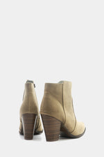 Suede Ankle Boot - Beige