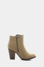 Suede Ankle Boot - Beige