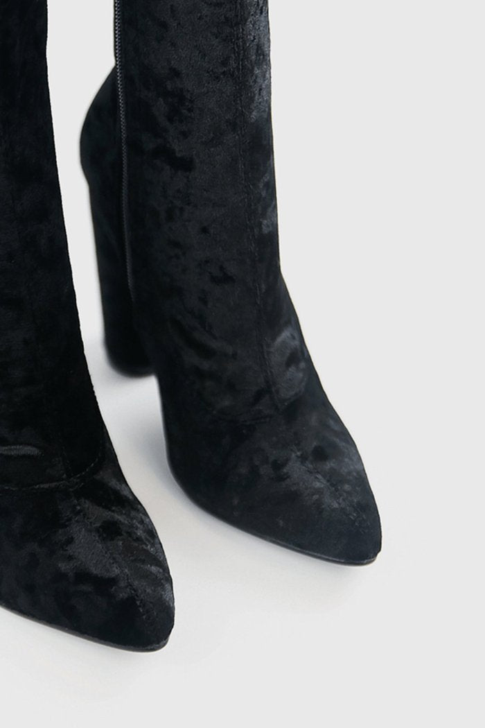 Crush It Velvet Ankle High Booties