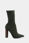 Walk The Talk Sock Booties - Olive