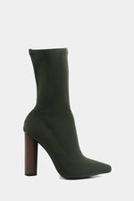 Walk The Talk Sock Booties - Olive