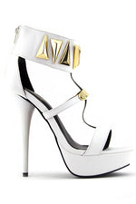 FARAH TRIANGLE PLATED HEEL - White - Haute & Rebellious