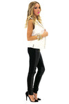 LEATHERETTE BIKER VEST - White - Haute & Rebellious