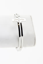 PETITE CUTOUT CROSS BRACELET - Silver - Haute & Rebellious