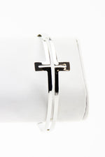 PETITE CUTOUT CROSS BRACELET - Silver - Haute & Rebellious