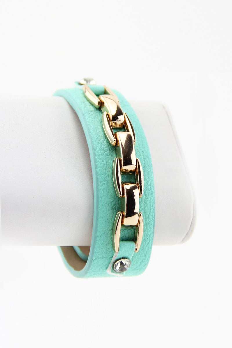 LEATHER & CHAIN BAND - Mint - Haute & Rebellious