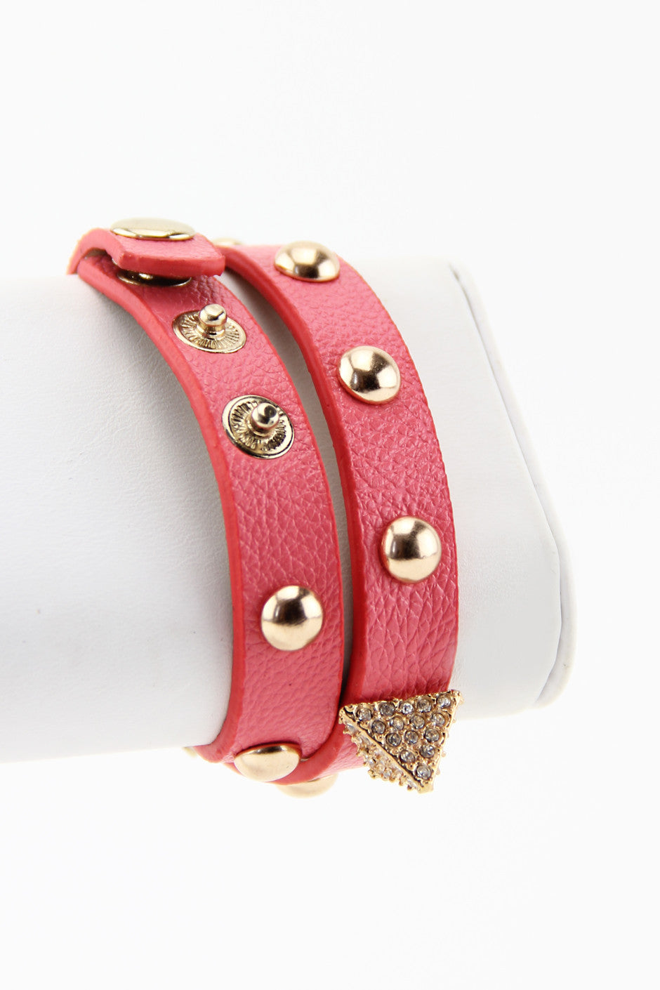PYRAMID & STUDS BAND - Coral - Haute & Rebellious