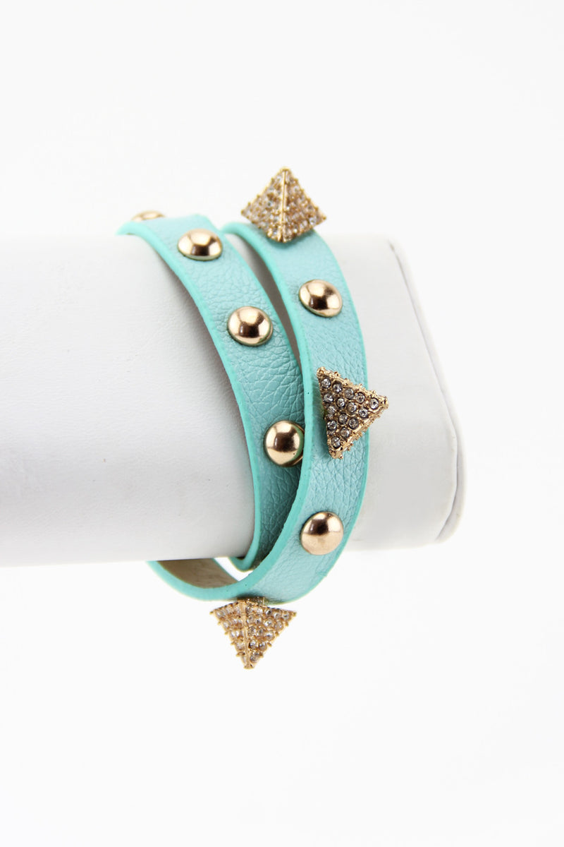 PYRAMID & STUDS BAND - Mint - Haute & Rebellious