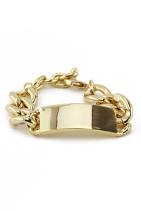 SOLID GOLD PLATE BRACELET - Gold - Haute & Rebellious