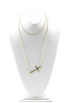 UNEVEN GOLD CROSS NECKLACE - Haute & Rebellious