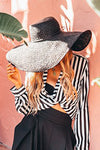 Floppy Straw Hat - Black