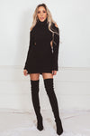 Turtle Neck Knit Sweater Dress