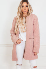 Soft Fur Coat - Blush