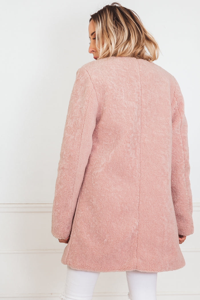 Soft Fur Coat - Blush