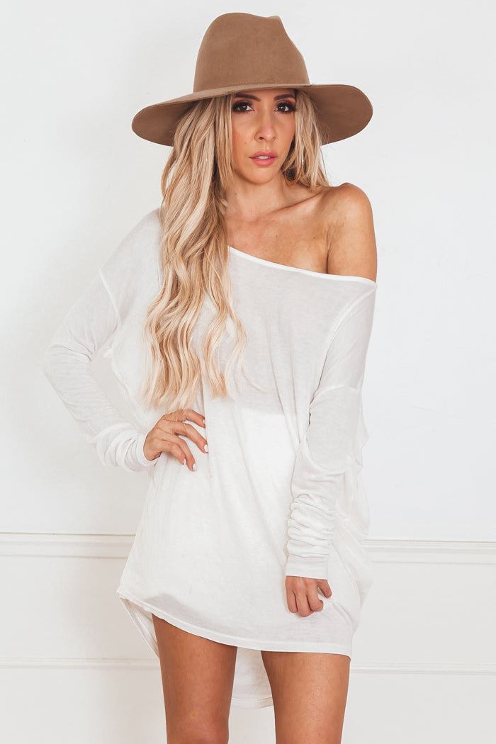Jersey Dolman Sleeve Tee - White