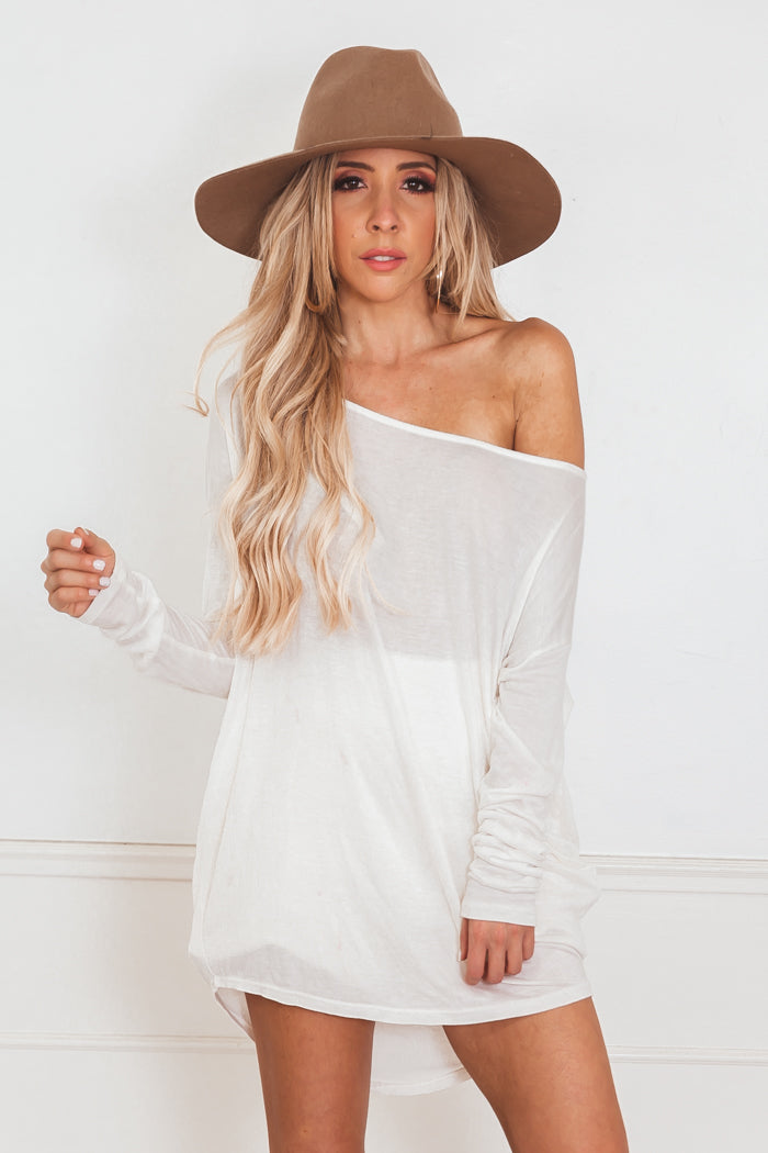 Jersey Dolman Sleeve Tee - White