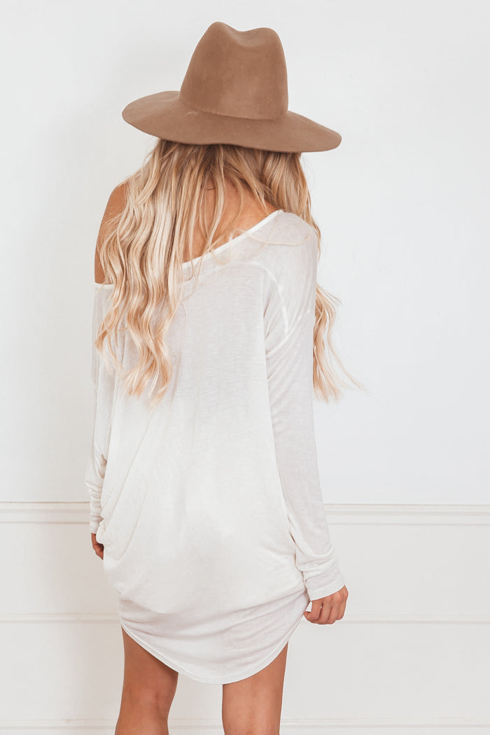Jersey Dolman Sleeve Tee - White