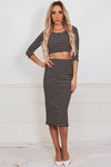 Striped Jersey Pencil Skirt