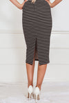 Striped Jersey Pencil Skirt