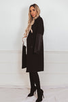 Wool Coat with Leather Sleeve