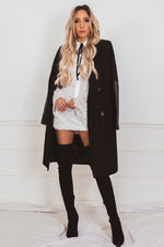 Wool Coat with Leather Sleeve
