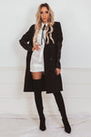 Wool Coat with Leather Sleeve