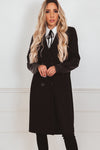 Wool Coat with Leather Sleeve