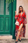 Unforgettable Floral Wrap Midi Dress