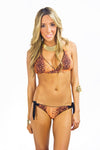 Snakeskin Print Bikini Bottom - Orange (Final Sale) - Haute & Rebellious