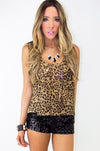 LEOPARD CHIFFON TOP WITH BACK CUTOUTS - Haute & Rebellious