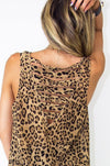 LEOPARD CHIFFON TOP WITH BACK CUTOUTS - Haute & Rebellious