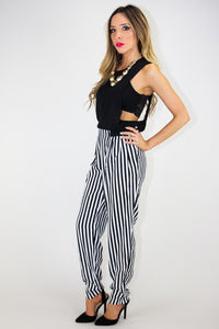 CLASSIC VERTICAL STRIPE WOVEN PANT - Haute & Rebellious