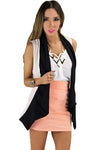 TWO COLOR CONTRAST ONE BUTTON VEST - Haute & Rebellious