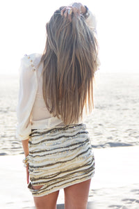 HEART & SOUL SEQUIN SKIRT - Beige/Gold - Haute & Rebellious