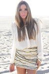 HEART & SOUL SEQUIN SKIRT - Beige/Gold - Haute & Rebellious